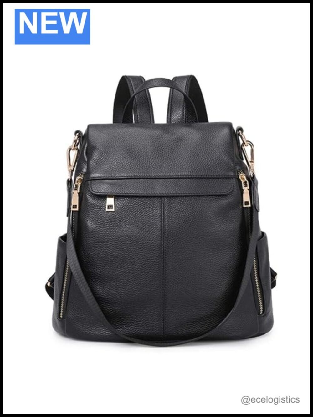 Genuine Leather Anti-Theft Backpack Purse with Laptop Compartment for Work